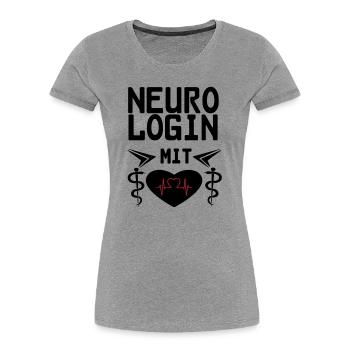 Neurologin mit Herz Geschenk - Frauen Premium Bio T-Shirt - Grau meliert - Vorne - Mia (176cm)
