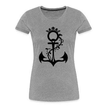 The anchor - faith, hope, love - Women's Premium Organic T-Shirt - heather grey - Front - Mia (176cm)