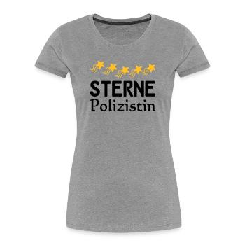 Sterne Polizistin Geschenk - Frauen Premium Bio T-Shirt - Grau meliert - Vorne - Mia (176cm)