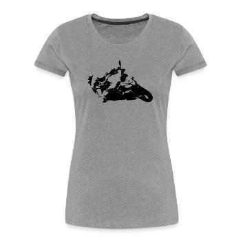 Tuono - Frauen Premium Bio T-Shirt - Grau meliert - Vorne - Mia (176cm)
