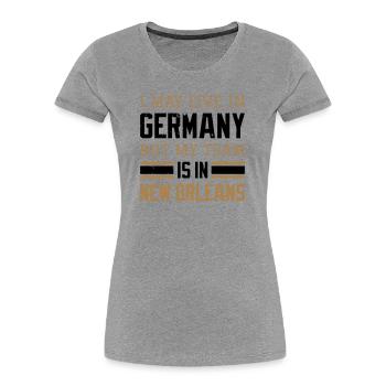 New Orleans - Frauen Premium Bio T-Shirt - Grau meliert - Vorne - Mia (176cm)