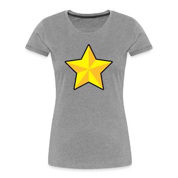 3D Stern | 3D Star | Dimension - Women's Premium Organic T-Shirt - heather grey - Front - Mia (176cm)