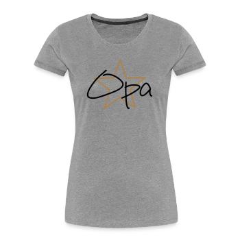 bester Opa - Frauen Premium Bio T-Shirt - Grau meliert - Vorne - Mia (176cm)