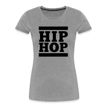 HIP HOP, Das hat mit Hip Hop nichts zu tun - Frauen Premium Bio T-Shirt - Grau meliert - Vorne - Mia (176cm)