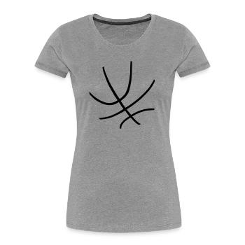 Un basket-ball - T-shirt bio Premium Femme - gris chiné - Devant - Mia (176cm)