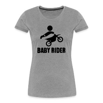 Baby Rider  - Frauen Premium Bio T-Shirt - Grau meliert - Vorne - Mia (176cm)