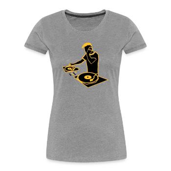 dj_2 - T-shirt bio Premium Femme - gris chiné - Devant - Mia (176cm)