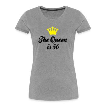 50 Geburtstag - Frauen Premium Bio T-Shirt - Grau meliert - Vorne - Mia (176cm)
