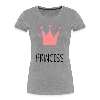 Princess princess crown gift - Women's Premium Organic T-Shirt - heather grey - Front - Mia (176cm)