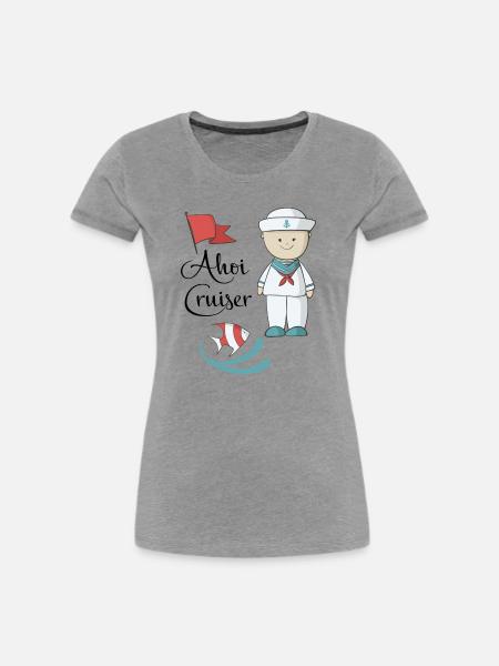 Maritim - Frauen Premium Bio T-Shirt - Grau meliert