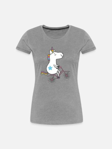 unicorn only - Frauen Premium Bio T-Shirt - Grau meliert