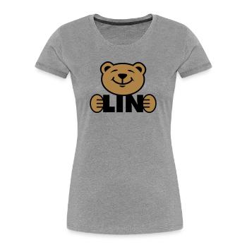 Berlin Bär - Frauen Premium Bio T-Shirt - Grau meliert - Vorne - Mia (176cm)
