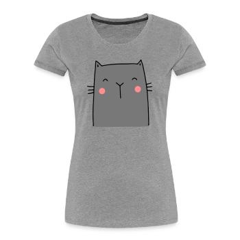 Cat Kitten Hangover I Cadeau pour des amis de chat - T-shirt bio Premium Femme - gris chiné - Devant - Mia (176cm)