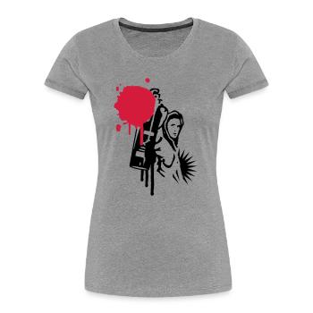graffitis pulvérisateur avec bombe dans le style - T-shirt bio Premium Femme - gris chiné - Devant - Mia (176cm)