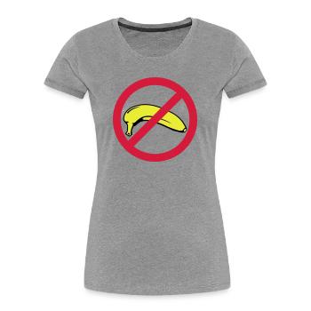 Banane verboten - Frauen Premium Bio T-Shirt - Grau meliert - Vorne - Mia (176cm)