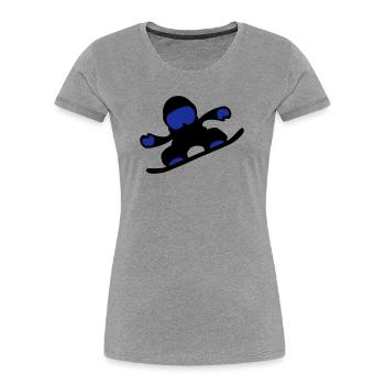 snowboardeuse - T-shirt bio Premium Femme - gris chiné - Devant - Mia (176cm)