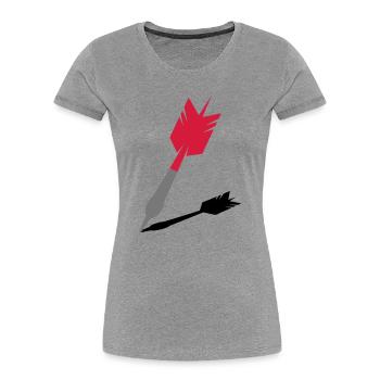 Une fléchette et son ombre - T-shirt bio Premium Femme - gris chiné - Devant - Mia (176cm)