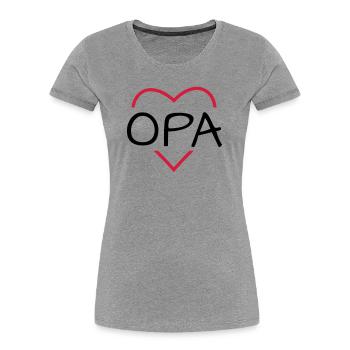 Cadeau papa coeur anniversaire noel - T-shirt bio Premium Femme - gris chiné - Devant - Mia (176cm)