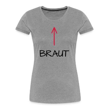 Braut Junggesellenabschied Junggesellin Pfeil - Frauen Premium Bio T-Shirt - Grau meliert - Vorne - Mia (176cm)