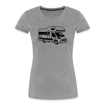 wohnmobil - T-shirt bio Premium Femme - gris chiné - Devant - Mia (176cm)