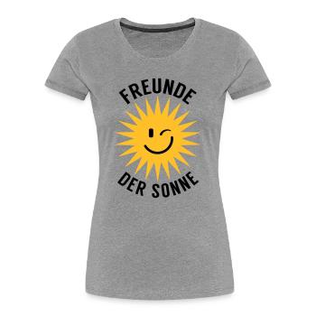 Freunde der Sonne - Frauen Premium Bio T-Shirt - Grau meliert - Vorne - Mia (176cm)