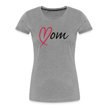 Mom Herz - Frauen Premium Bio T-Shirt - Grau meliert - Vorne - Mia (176cm)