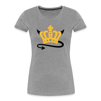 Devil | Queen | King | Königin | König | Crown | - Women's Premium Organic T-Shirt - heather grey - Front - Mia (176cm)