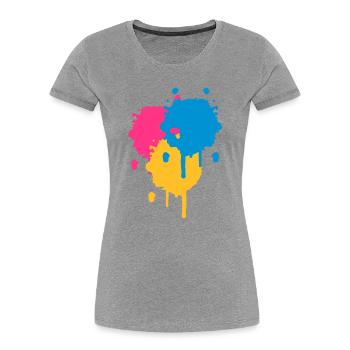 Trois points lumineux de couleur dans le style - T-shirt bio Premium Femme - gris chiné - Devant - Mia (176cm)