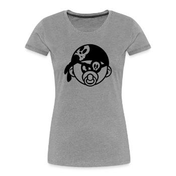 pirate de bébé - T-shirt bio Premium Femme - gris chiné - Devant - Mia (176cm)
