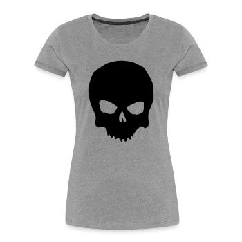 Skull - Women's Premium Organic T-Shirt - heather grey - Front - Mia (176cm)