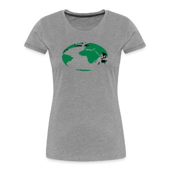 Erde - Frauen Premium Bio T-Shirt - Grau meliert - Vorne - Mia (176cm)
