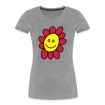 Ich bin eine Blume - Frauen Premium Bio T-Shirt - Grau meliert - Vorne - Mia (176cm)