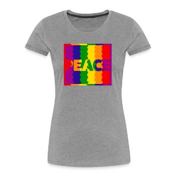 Peace - Frauen Premium Bio T-Shirt - Grau meliert - Vorne - Mia (176cm)