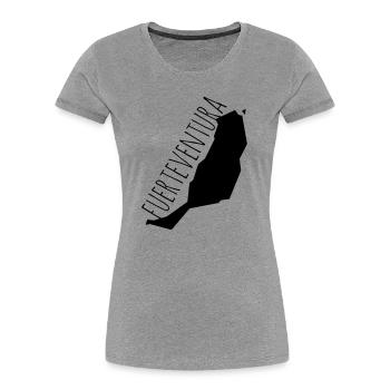 Fuerteventura - Frauen Premium Bio T-Shirt - Grau meliert - Vorne - Mia (176cm)