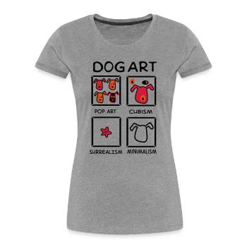 Hund - Frauen Premium Bio T-Shirt - Grau meliert - Vorne - Mia (176cm)