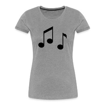 Abstrakte Noten in Pastellfarben - Frauen Premium Bio T-Shirt - Grau meliert - Vorne - Mia (176cm)