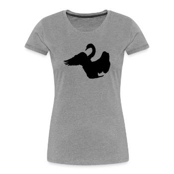 Schwan - Frauen Premium Bio T-Shirt - Grau meliert - Vorne - Mia (176cm)