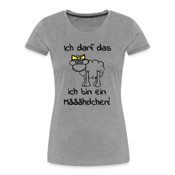 Ein Schaf - Mädchen - Frauen Premium Bio T-Shirt - Grau meliert - Vorne - Mia (176cm)