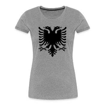 Shqiponja - Doppelkopf Adler - Women's Premium Organic T-Shirt - heather grey - Front - Mia (176cm)