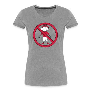 verboten schild zone keine kind gemalt kritzel com - Frauen Premium Bio T-Shirt - Grau meliert - Vorne - Mia (176cm)
