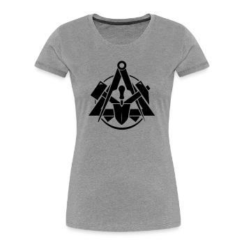 Maurer Logo - T-shirt bio Premium Femme - gris chiné - Devant - Mia (176cm)