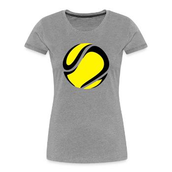Balle de tennis - T-shirt bio Premium Femme - gris chiné - Devant - Mia (176cm)