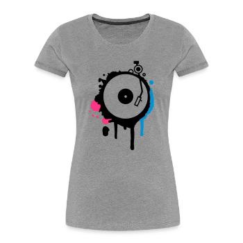 Turntable Graffiti - Women's Premium Organic T-Shirt - heather grey - Front - Mia (176cm)