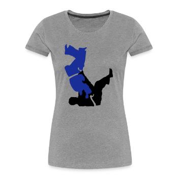 judo - T-shirt bio Premium Femme - gris chiné - Devant - Mia (176cm)