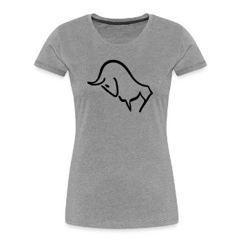 charging bull - Women's Premium Organic T-Shirt - heather grey - Front - Mia (176cm)