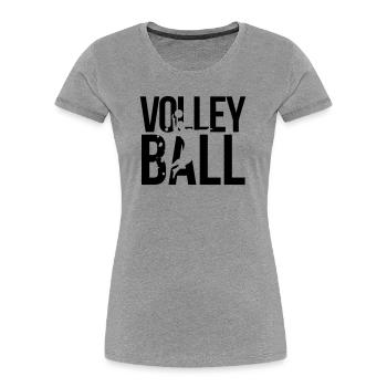 volleyball - Frauen Premium Bio T-Shirt - Grau meliert - Vorne - Mia (176cm)