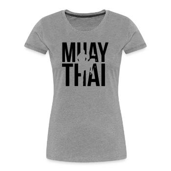 muay thai - Women's Premium Organic T-Shirt - heather grey - Front - Mia (176cm)