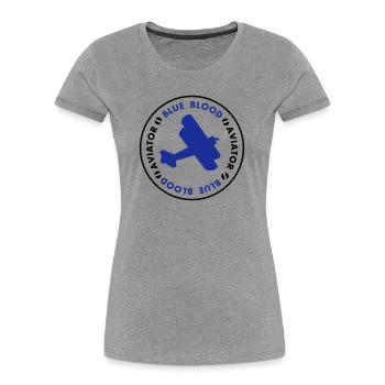 Aviator- blue blood - Frauen Premium Bio T-Shirt - Grau meliert - Vorne - Mia (176cm)