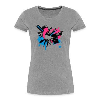 Arrows in different directions - Women's Premium Organic T-Shirt - heather grey - Front - Mia (176cm)