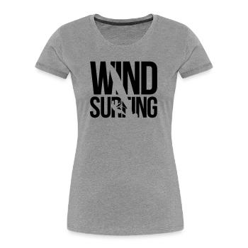planche à voile - T-shirt bio Premium Femme - gris chiné - Devant - Mia (176cm)